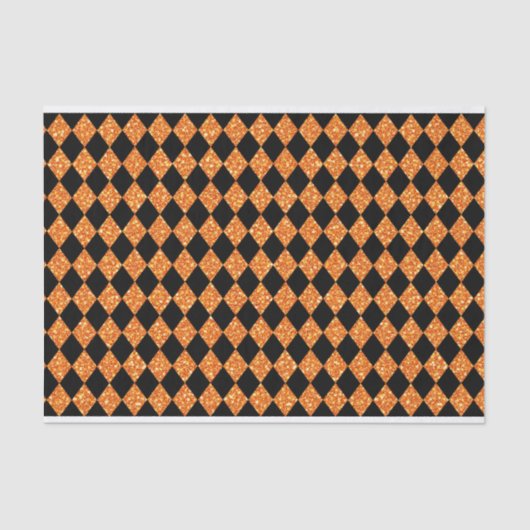 ZWARTE EN ORANJE GLITTER KIJKEN HALLOEEN TISSUEPAPIER (Voorkant)