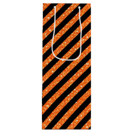 ZWARTE EN ORANJE GLITTER KIJKEN HALLOEEN WIJN CADEAUTAS