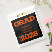 Zwarte en Oranje Graduation Party Bedankzakje (Gezegeld)