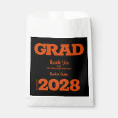 Zwarte en Oranje Graduation Party Bedankzakje (Voorkant)