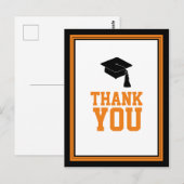 Zwarte en Oranje GraduPartij Hartelijk dank Briefkaart (Voorkant / Achterkant)