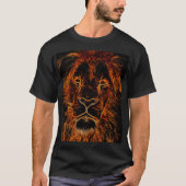 Zwarte en Oranje graffiti Lion Head T-shirt (Voorkant)