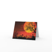 Zwarte en Oranje Halloween Bedankt kaarten