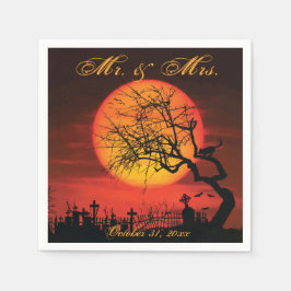 Zwarte En Oranje Halloween Bruiloft Servetten