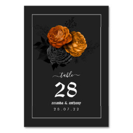 zwarte en Oranje Halloween Floral Wedding Kaart