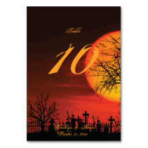 Zwarte en oranje Halloween-huwelijkstafel nummers