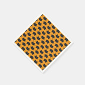 Zwarte en Oranje Halloween katten Servet (Hoek)