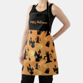 Zwarte en Oranje Halloween Spooky Trees Huizen Schort (Insitu)