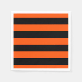 Zwarte en Oranje Halloween Stripes Servet