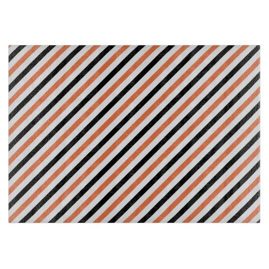 Zwarte en Oranje halloween stripes snijboard Snijplank (Voorkant)