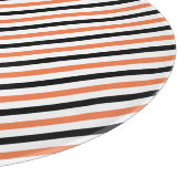 Zwarte en Oranje halloween stripes snijboard Snijplank (Hoek)