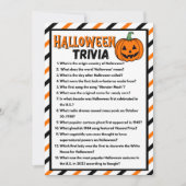 Zwarte en Oranje Halloween Trivia Game Kaart (Voorkant)