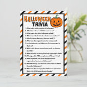 Zwarte en Oranje Halloween Trivia Game Kaart (Staand voorkant)