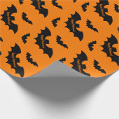 Zwarte en oranje Halloween vlekt op aangepaste naa Cadeaupapier (Hoek)