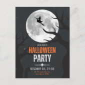 Zwarte en Oranje Halloween volle maan Briefkaart (Voorkant)