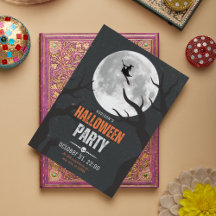 Zwarte en Oranje Halloween volle maan