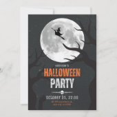 Zwarte en Oranje Halloween volle maan Kaart (Voorkant)