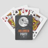 Zwarte en Oranje Halloween volle maan Pokerkaarten (Achterkant)
