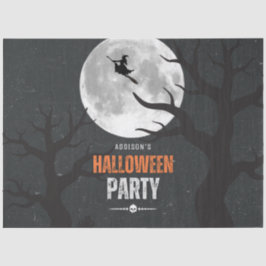 Zwarte en Oranje Halloween volle maan Tissuepapier