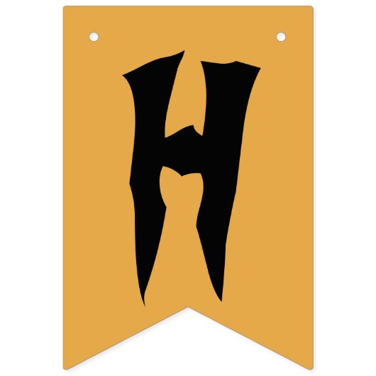 Zwarte en oranje Happy Halloween Bunting Banner (Tweede vlag)