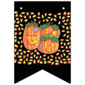 Zwarte en oranje Happy Halloween Bunting Banner (Eerste vlag)