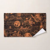Zwarte en Oranje haunted Halloween Bad Handdoek (Handdoek)
