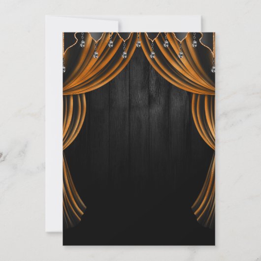 Zwarte en Oranje heek en gordijndag Kaart (Achterkant)