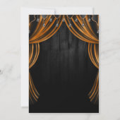 Zwarte en Oranje heks en Shimmer Curtains Hallowee Kaart (Achterkant)