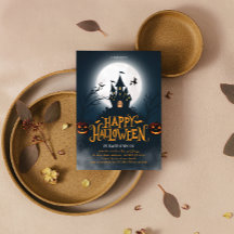 Zwarte en Oranje illustratieve Happy Halloween