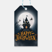 Zwarte en Oranje illustratieve Happy Halloween Cadeaulabel (Achterkant)
