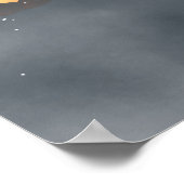 Zwarte en Oranje illustratieve Happy Halloween Poster (Hoek)