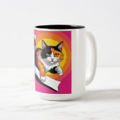 Zwarte en Oranje Kat Koffie Mok (Voorkant rechts)