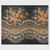 ZWARTE EN ORANJE LACE-overvulpapier Cadeaupapier (Vlak)