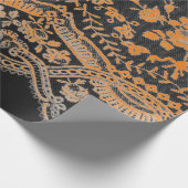 ZWARTE EN ORANJE LACE-overvulpapier Cadeaupapier (Hoek)