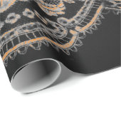 ZWARTE EN ORANJE LACE-overvulpapier Cadeaupapier (Rol Hoek)