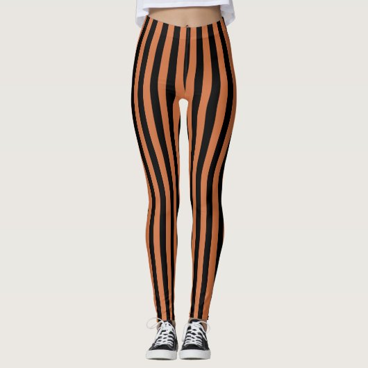 Zwarte en Oranje Leggings (Voorkant)