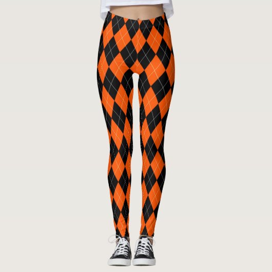Zwarte en Oranje Leggings (Voorkant)