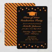 Zwarte en oranje middelbare schoolverlaters kaart (Voorkant / Achterkant)