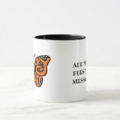 Zwarte en Oranje Monarch Boterfly Happy Birthday Mok (Midden)