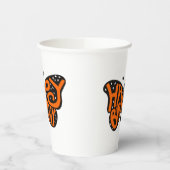 Zwarte en Oranje Monarch Boterfly Happy Birthday Papieren Bekers (Links)