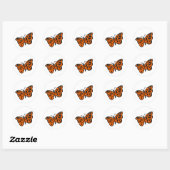 Zwarte en Oranje Monarch Boterfly Happy Birthday Ronde Sticker (Vel)