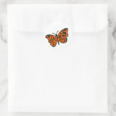 Zwarte en Oranje Monarch Boterfly Happy Birthday Ronde Sticker (Tas)