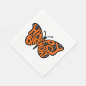 Zwarte en Oranje Monarch Boterfly Happy Birthday Servet (Hoek)