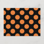 Zwarte en Oranje pokadots Briefkaart (Voorkant)
