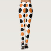 Zwarte en Oranje pokadots Leggings (Achterkant)