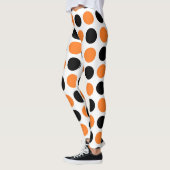 Zwarte en Oranje pokadots Leggings (Links)