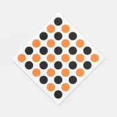 Zwarte en Oranje pokadots Servet (Hoek)