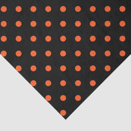 Zwarte en Oranje pokadots Tissuepapier (Detail)