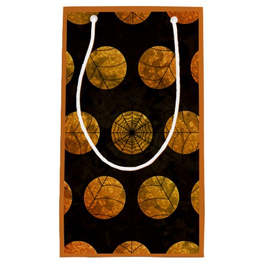 Zwarte en oranje pokstip-rotzak klein cadeauzakje (Voorkant)