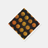 Zwarte en oranje polka dot herfst servet (Hoek)